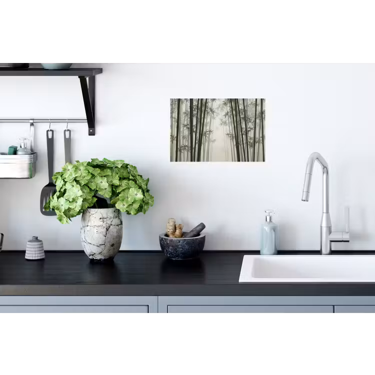 Bamboe - Bos - Mist - Natuur Muursticker klein -keuken