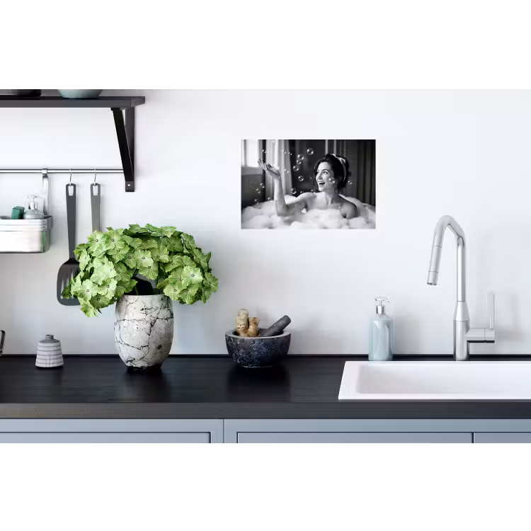 Bad - Bubbels - Zwart - Wit Muursticker klein -keuken
