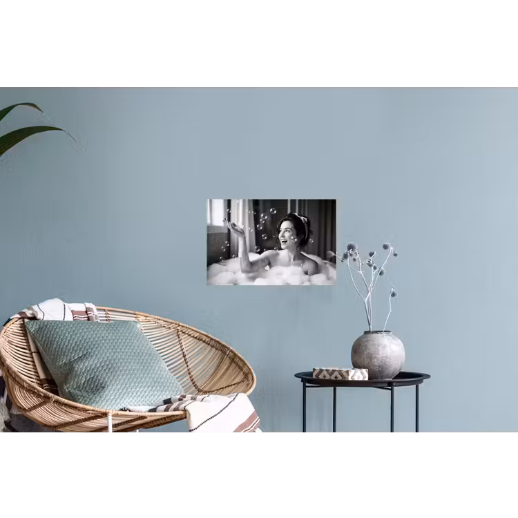 Bad - Bubbels - Zwart - Wit Muursticker klein -plant