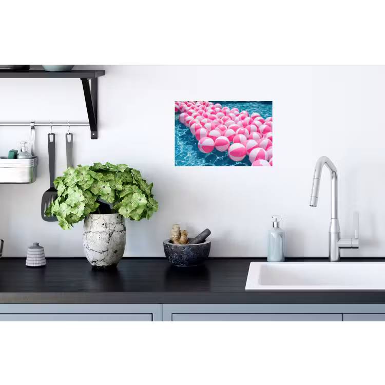 Strandballen - Roze - Water Muursticker klein -keuken