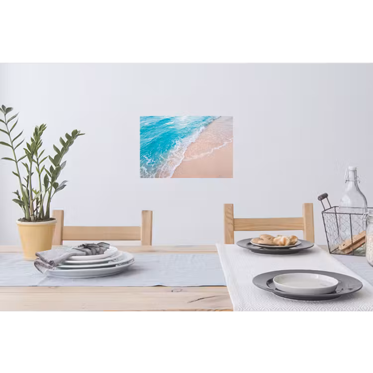 Strand - Zee - Golf - Natuur - Blauw Muursticker klein -eettafel