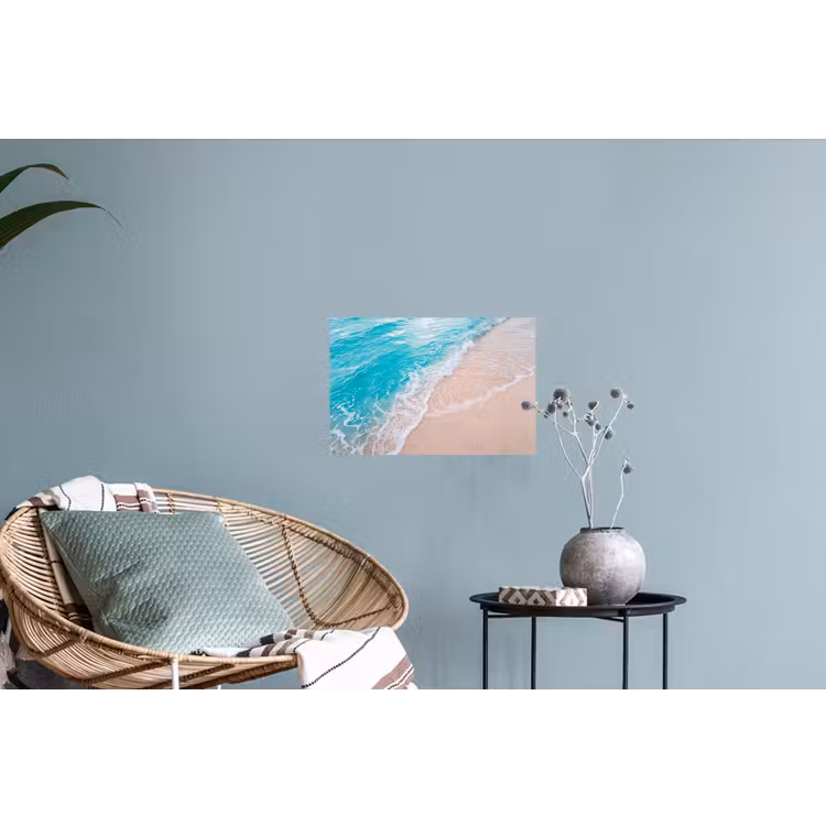 Strand - Zee - Golf - Natuur - Blauw Muursticker klein -plant