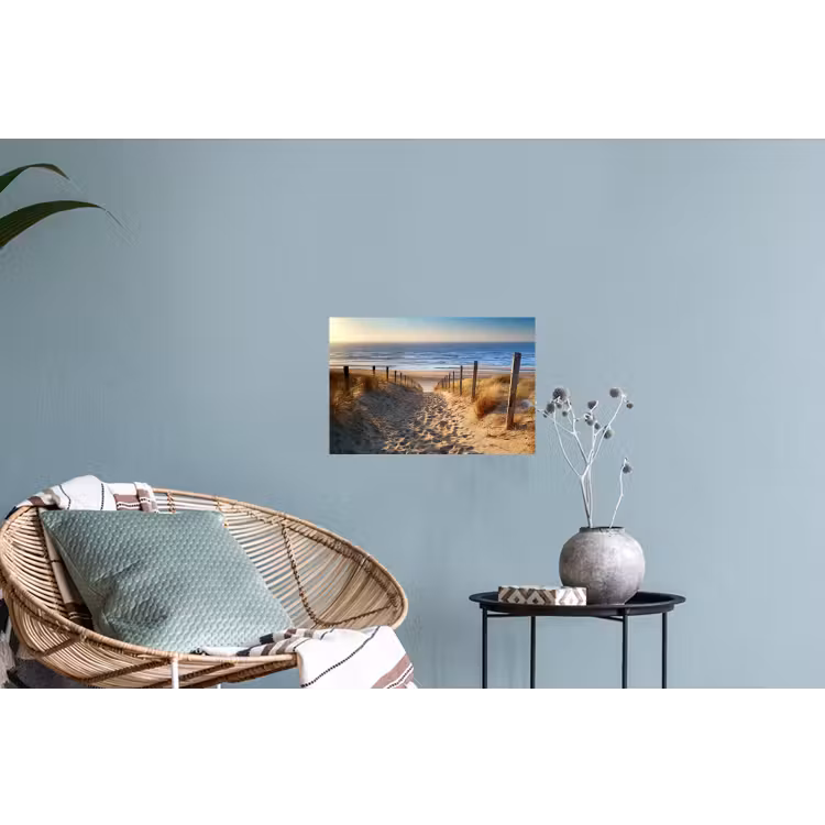 Strand - Zee - Nederland - Duinen - Zon Muursticker klein -plant