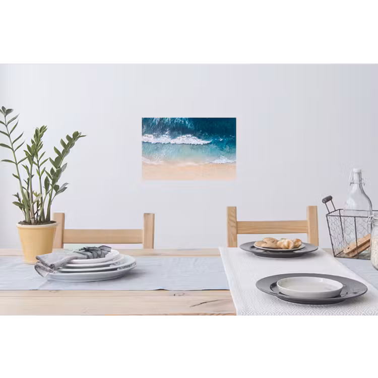 Strand - Zee - Golven - Natuur - Blauw Muursticker klein -eettafel