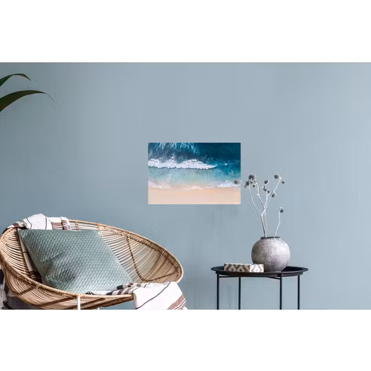 Strand - Zee - Golven - Natuur - Blauw Muursticker klein -plant