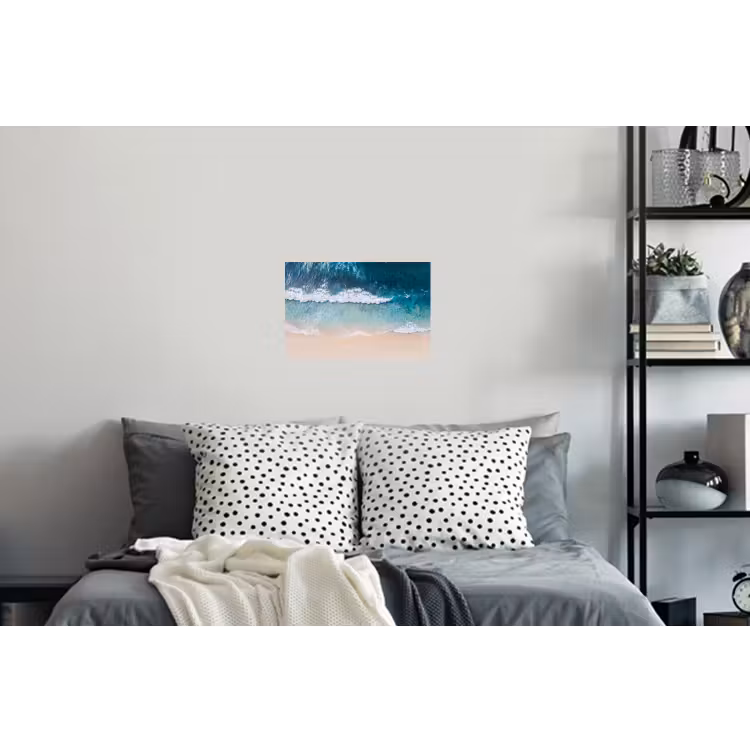 Strand - Zee - Golven - Natuur - Blauw Muursticker klein -slaapkamer