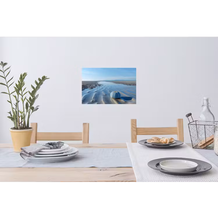 Strand - Schild - Water - Blauw Muursticker klein -eettafel
