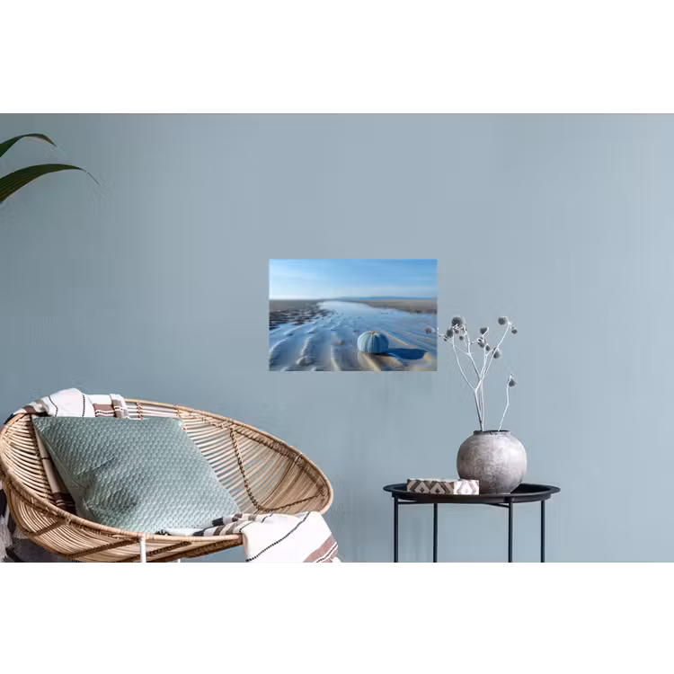 Strand - Schild - Water - Blauw Muursticker klein -plant