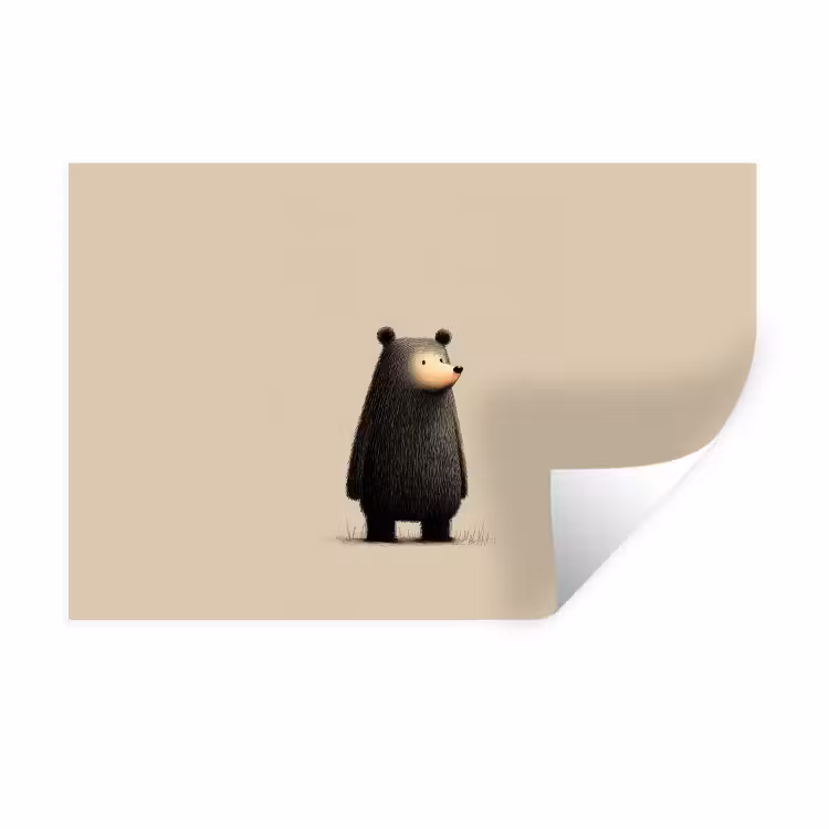 Beer - Donkerbruin - Minimalistisch Muursticker klein -3d
