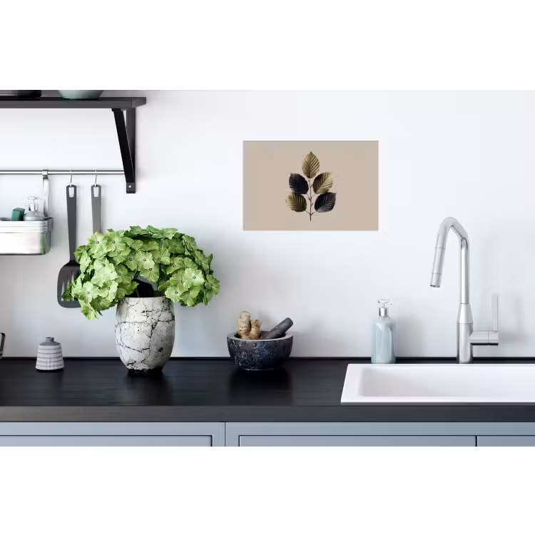 Beukenbladeren - Bruin - Groen - neutraal Muursticker klein -keuken