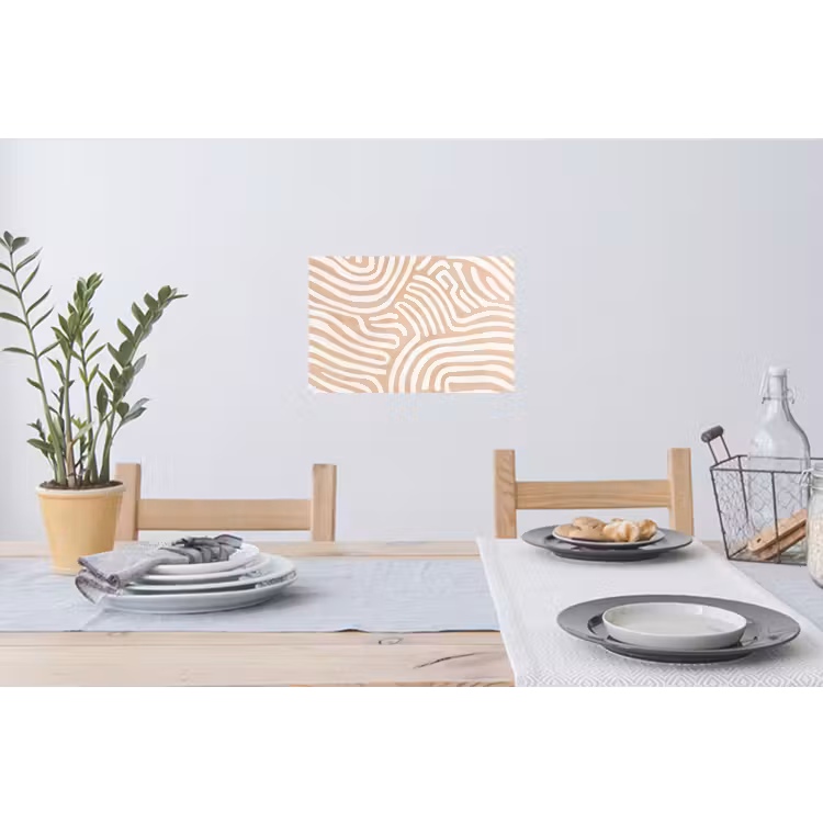 Beige - Aardspatroon Muursticker klein -eettafel