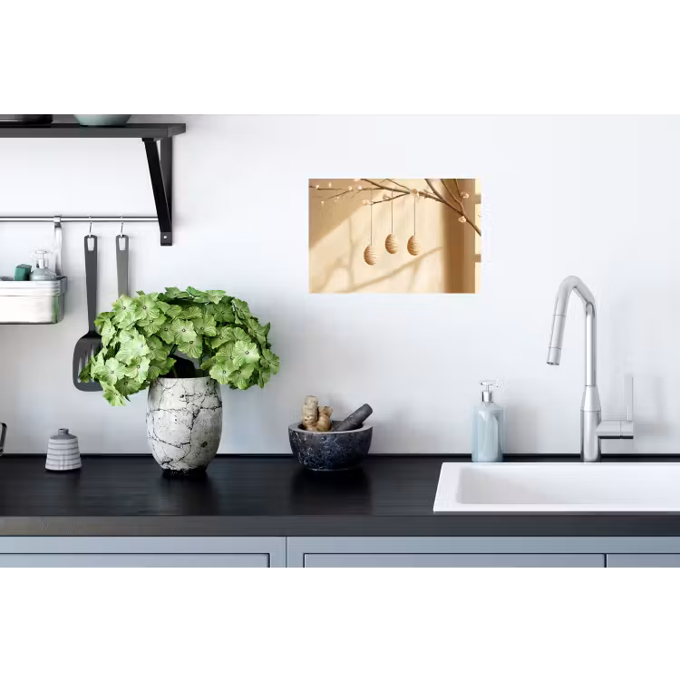Beige - Paastak - Eieren Muursticker klein -keuken