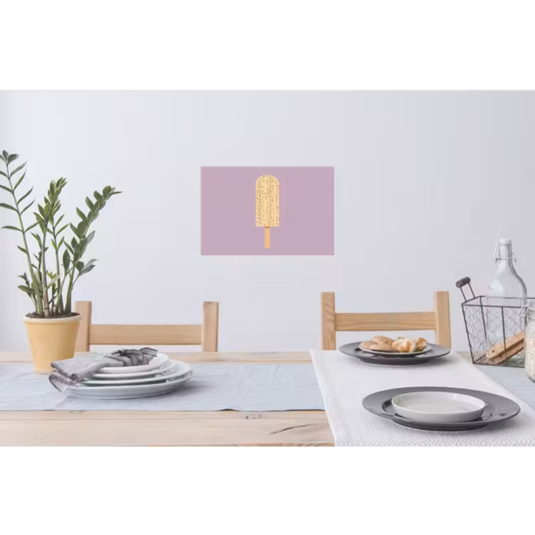 Beige - Ijsje - Spikkels Muursticker klein -eettafel