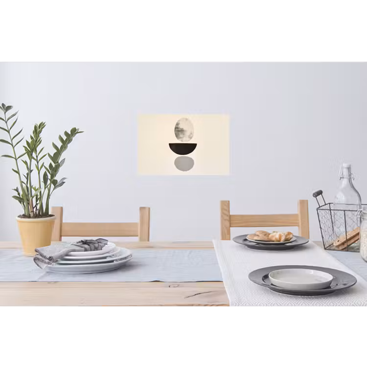Beige - Japandi - Wabi sabi Muursticker klein -eettafel