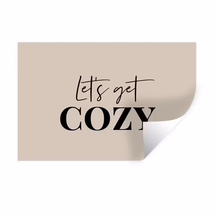 Beige - Winter - Quote - Cozy Muursticker klein -3d