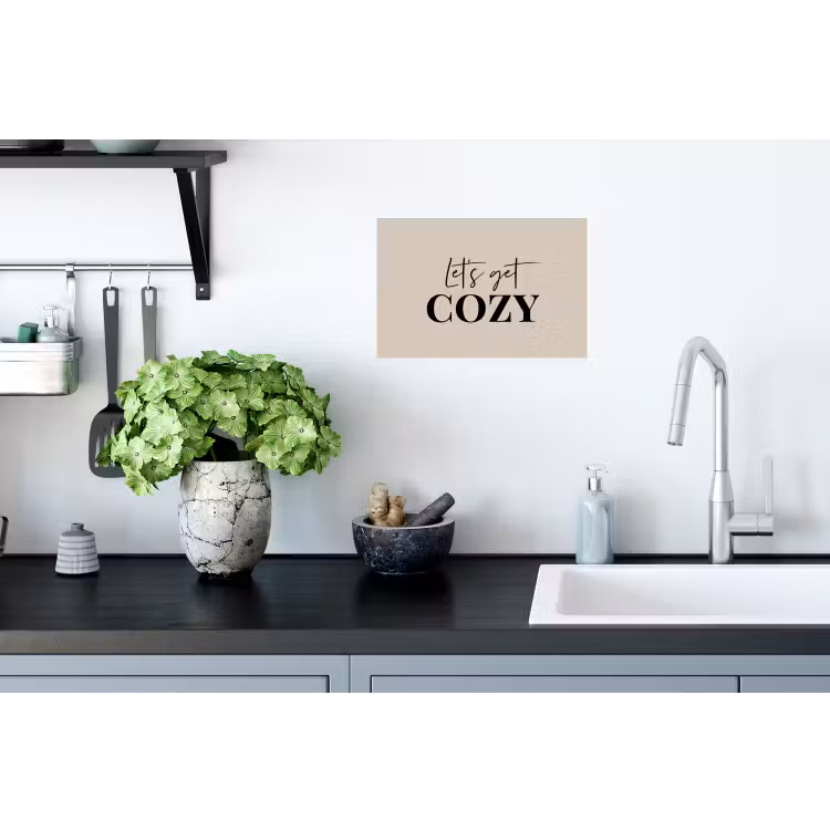 Beige - Winter - Quote - Cozy Muursticker klein -keuken