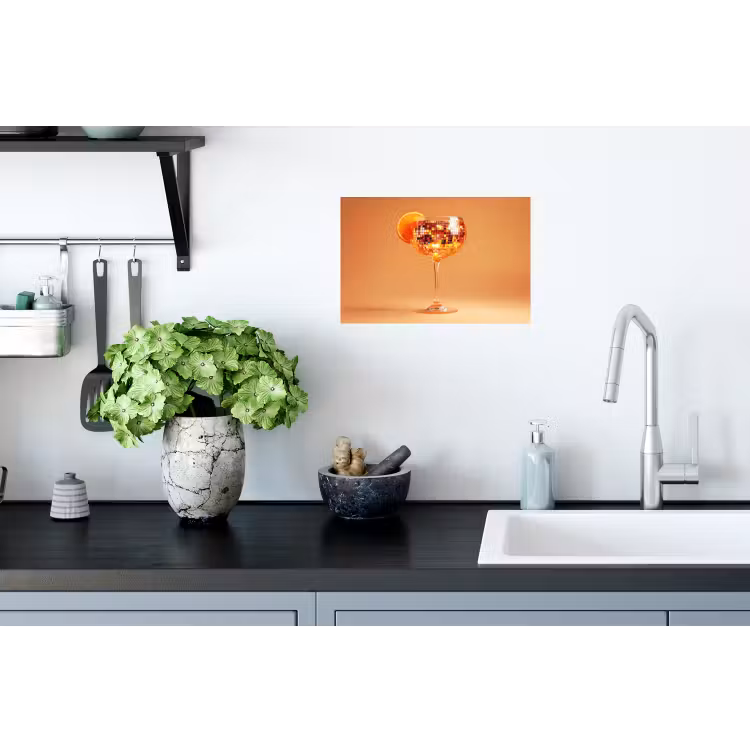 Drank - Oranje - Glitter - Disco Muursticker klein -keuken