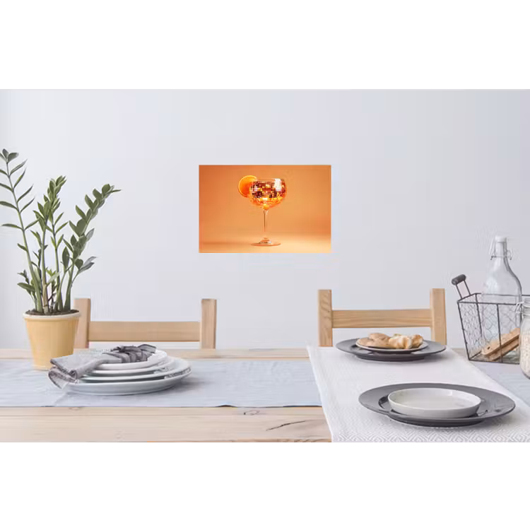 Drank - Oranje - Glitter - Disco Muursticker klein -eettafel
