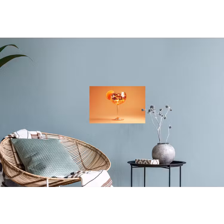 Drank - Oranje - Glitter - Disco Muursticker klein -plant