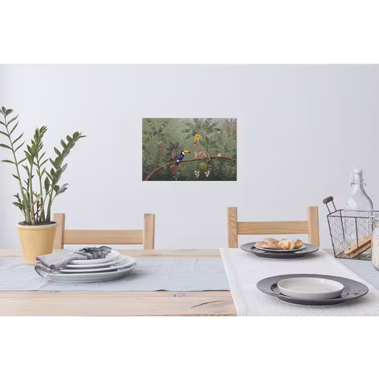 Vogel - Dier - Jungle - Mozaïek - Natuur Muursticker klein -eettafel