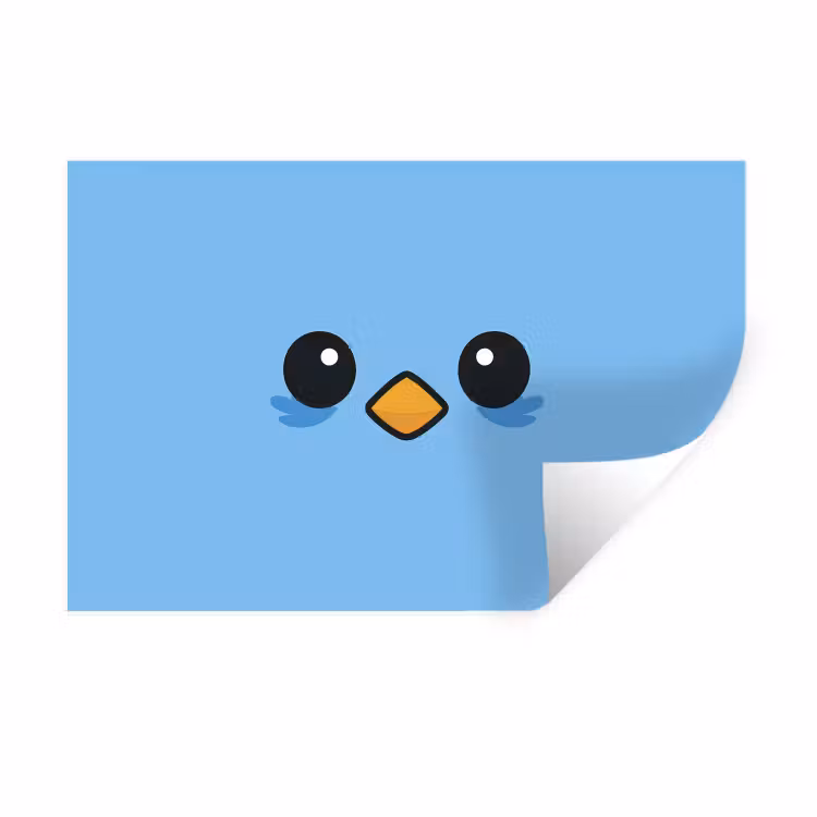 Vogel - Blauw - Eenvoudig Muursticker klein -3d
