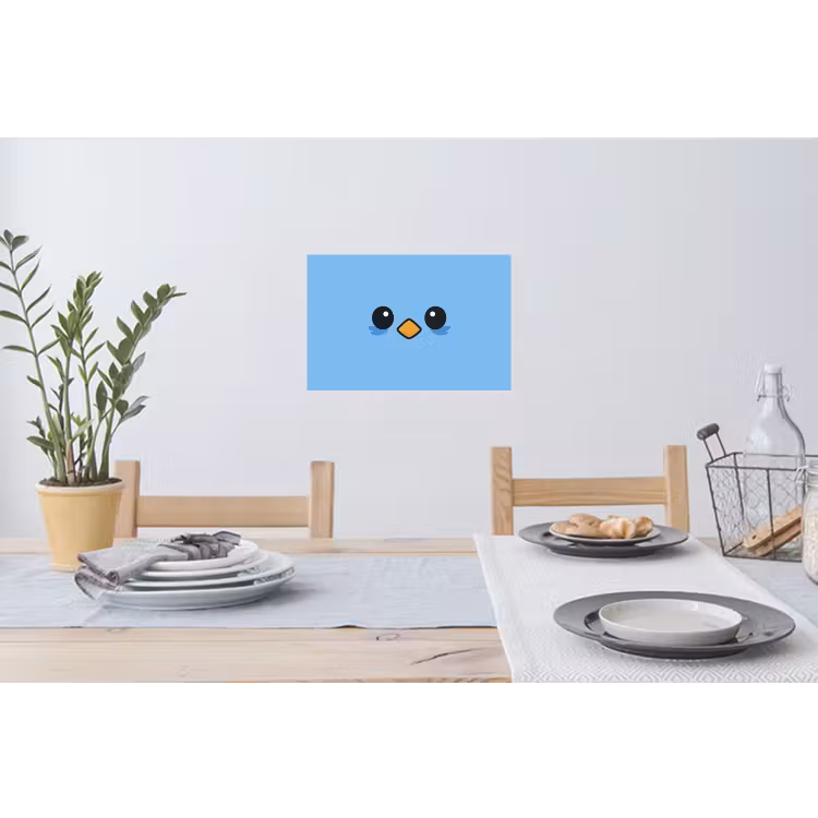 Vogel - Blauw - Eenvoudig Muursticker klein -eettafel