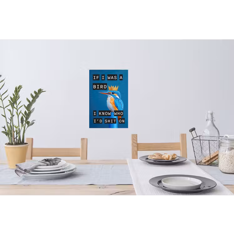 Vogel - Decoratie - Ijsvogel - Blauw Muursticker klein -eettafel