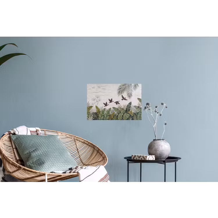 Vogel - Vliegend - Tropisch - Mozaïek - Groen Muursticker klein -plant
