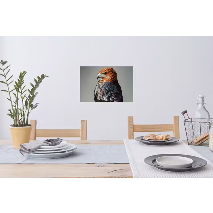 Vogel - Realistisch - Veren - Bruin Muursticker klein -eettafel