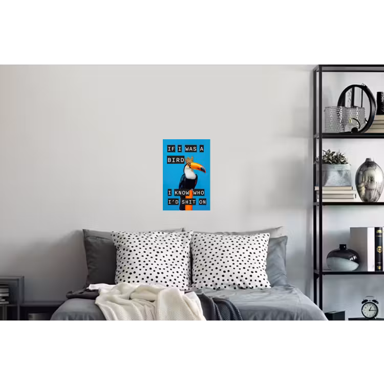 Vogel - Toekan - Blauw - Quotes Muursticker klein -slaapkamer