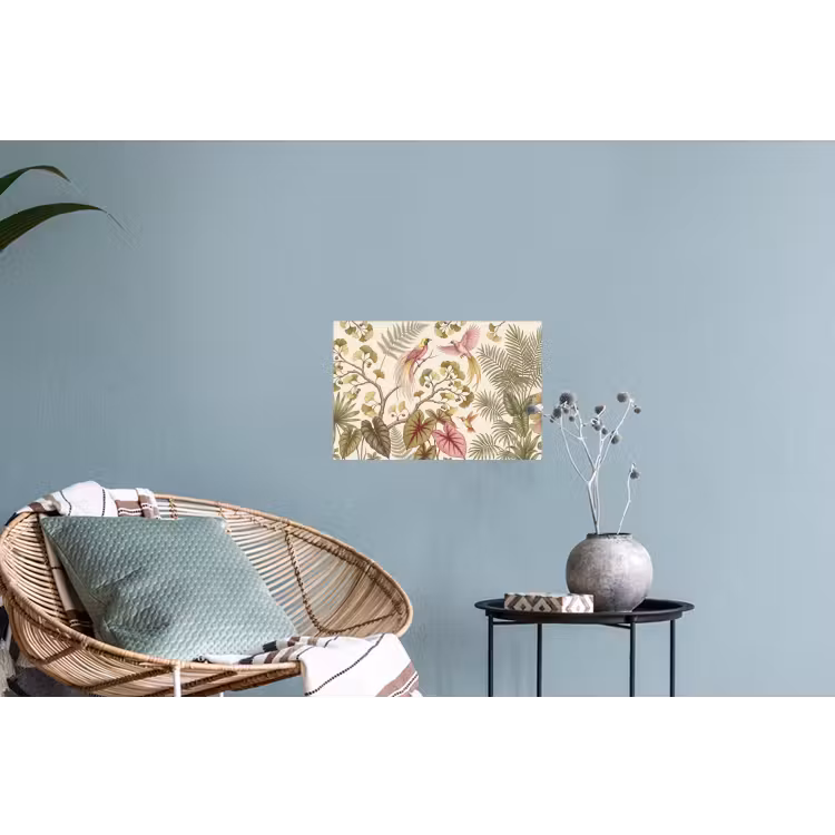 Vogels - Tropisch - Botanisch - Roze Muursticker klein -plant