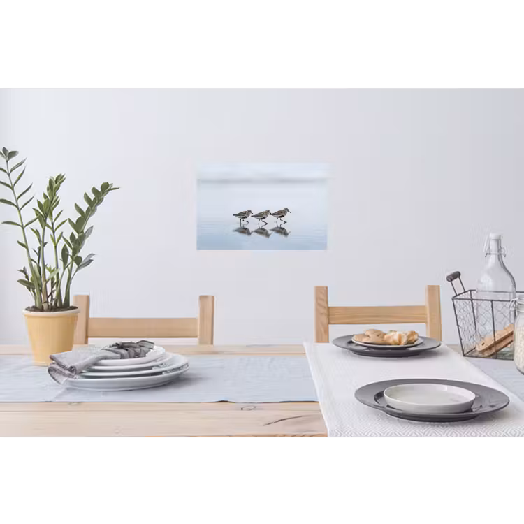 Vogels - Water - Grijs Muursticker klein -eettafel