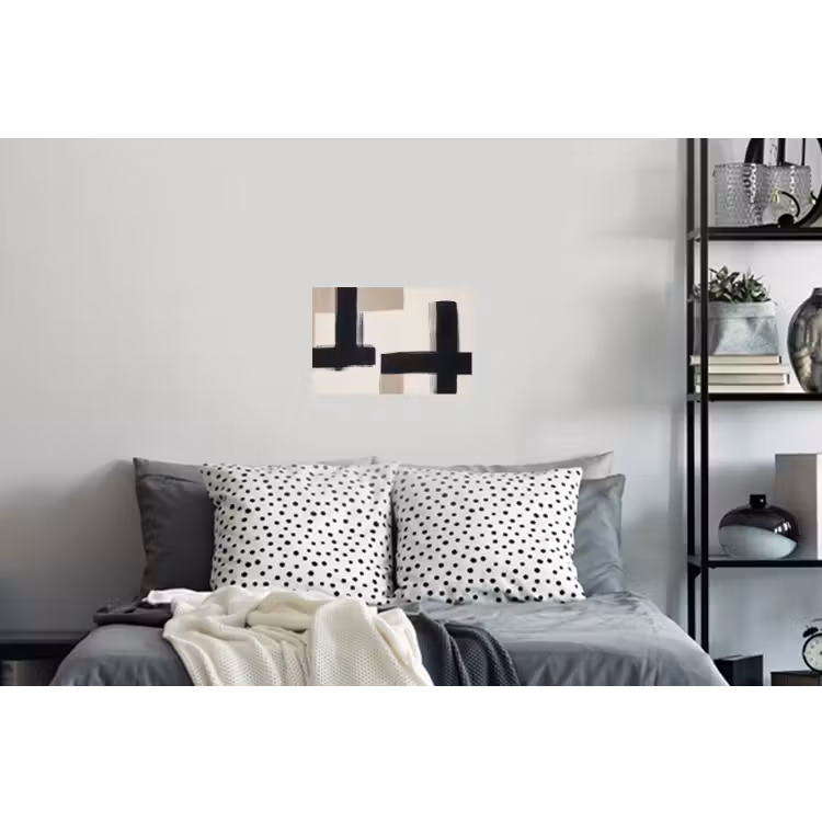 Zwart - Abstract - Japandi Muursticker klein -slaapkamer
