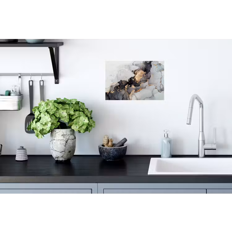 Zwart - Marmer - Luxe - Goud Muursticker klein -keuken