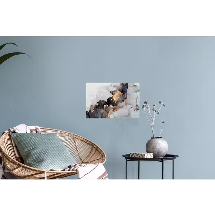 Zwart - Marmer - Luxe - Goud Muursticker klein -plant