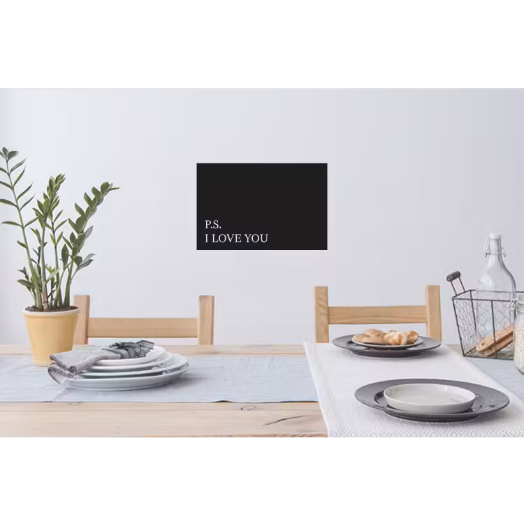 Zwart - Minimalistisch - Valentijn Muursticker klein -eettafel