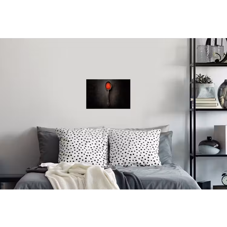Zwart - Lepel - Caviar Muursticker klein -slaapkamer