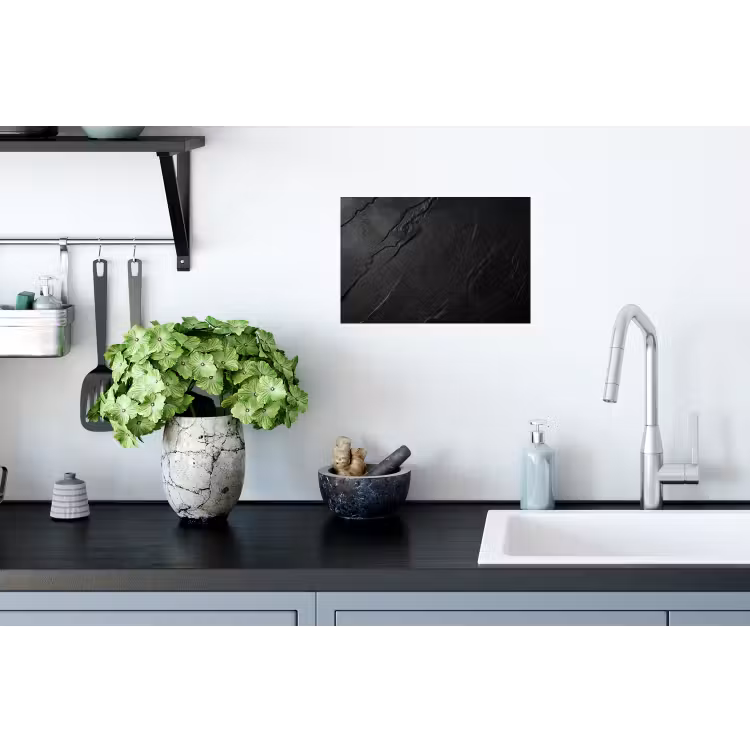 Zwart - Steen - Beton Muursticker klein -keuken