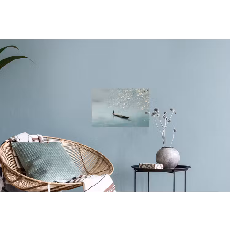 Bloesems - Minimalistisch - Wateroppervlak - Boot Muursticker klein -plant