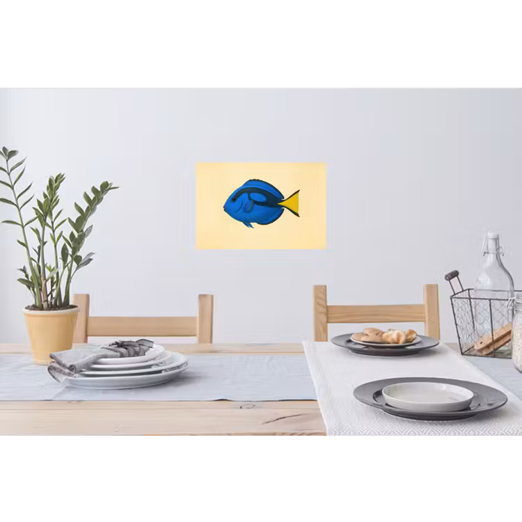 Blauw - Dory - Vis - Staartvin Muursticker klein -eettafel