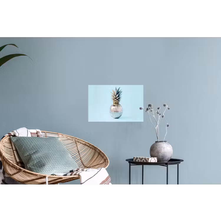 Blauw - Ananas - Disco - Discobal Muursticker klein -plant