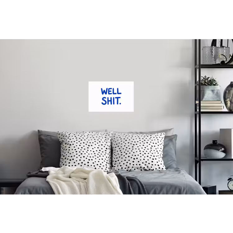 Blauw - Quote - Wit Muursticker klein -slaapkamer