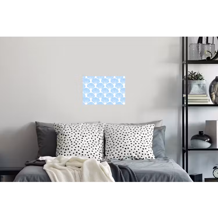 Blauw - Wit - Schelpen - Grafisch - Structuur Muursticker klein 286 -slaapkamer