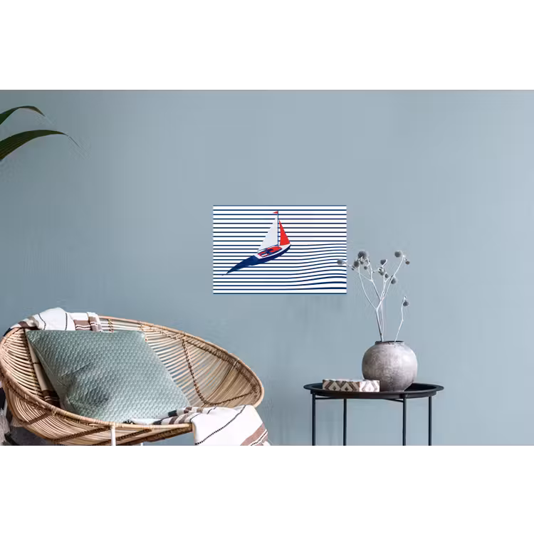 Boot - Water - Abstract - Blauw Muursticker klein -plant