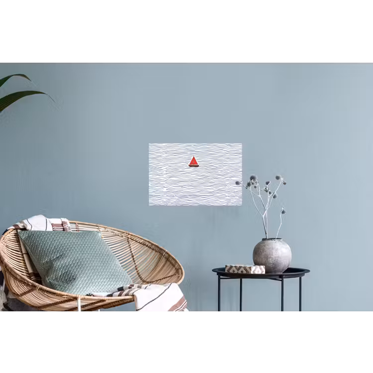Boot - Water - Rood - Illustratie - Minimalistisch Muursticker klein -plant