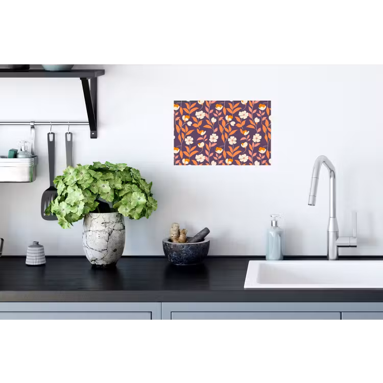 Boho - Vintage - Paars Muursticker klein 286 -keuken