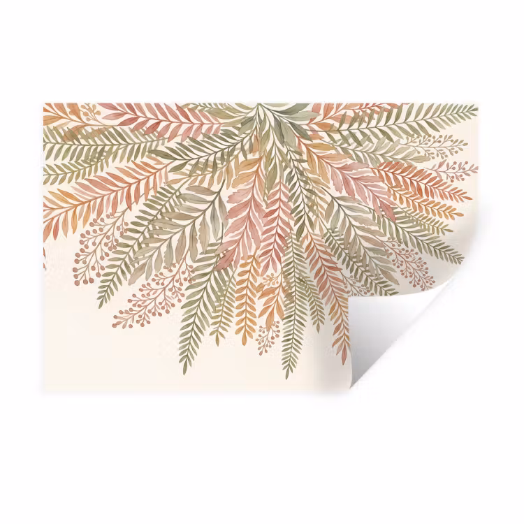 Botanisch - Aquarel - Kleurrijk Muursticker klein -3d
