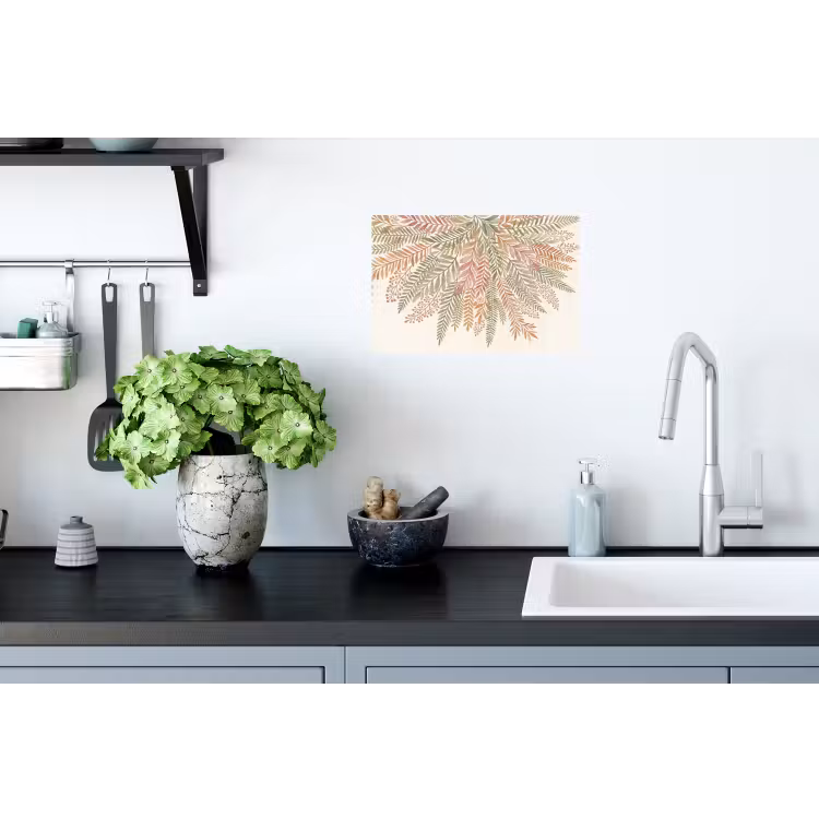 Botanisch - Aquarel - Kleurrijk Muursticker klein -keuken