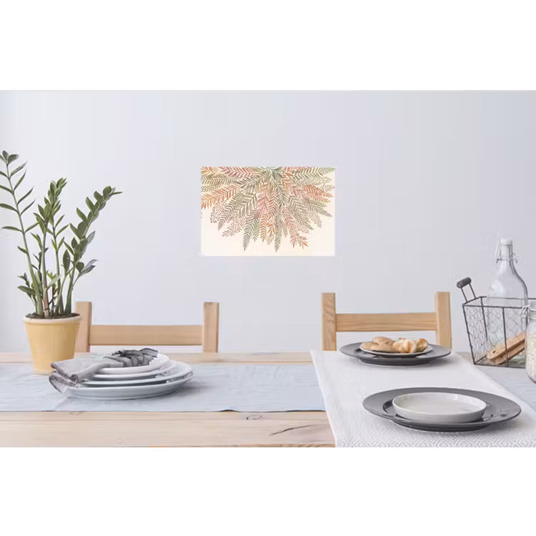 Botanisch - Aquarel - Kleurrijk Muursticker klein -eettafel
