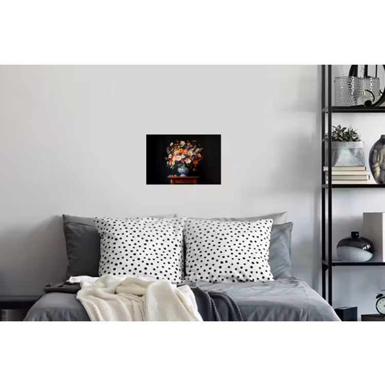 Boeket - Roze - Bloemen - Vaas Muursticker klein -slaapkamer